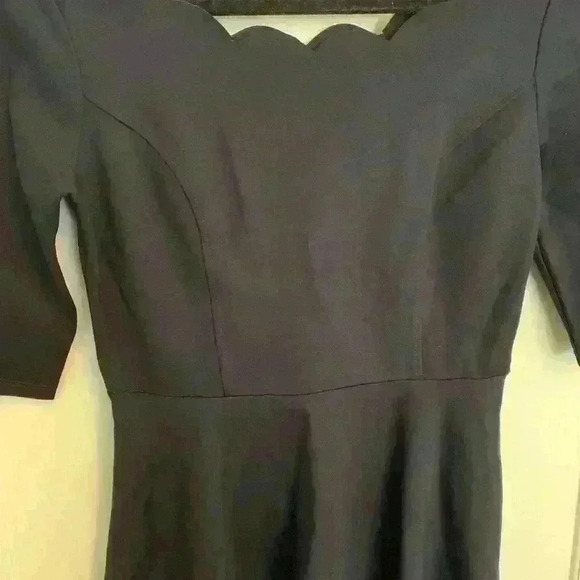 NWT Lulus Tip the Scallops Navy Scalloped Skater Dress, Womens Size Small - Picture 3 of 14